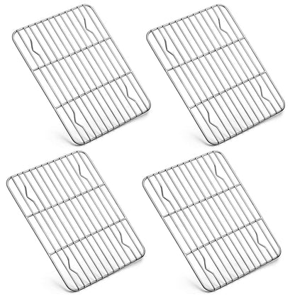 P&P CHEF 4 Pcs Baking Wire Rack for Cooling, 8.6 + 9.7+ 11.6 + 15.3 Inch