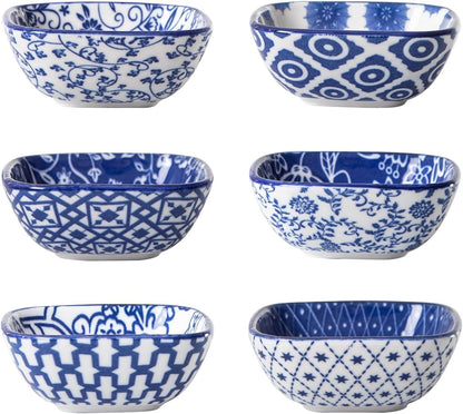 2.6 Oz Ceramic Mini Square Dipping Bowls Set of 6