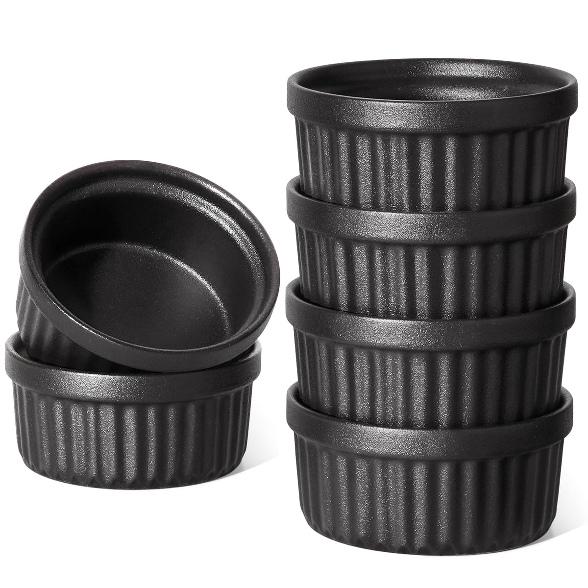 LE TAUCI Ramekins 4 OZ, Set of 6, Forest Green