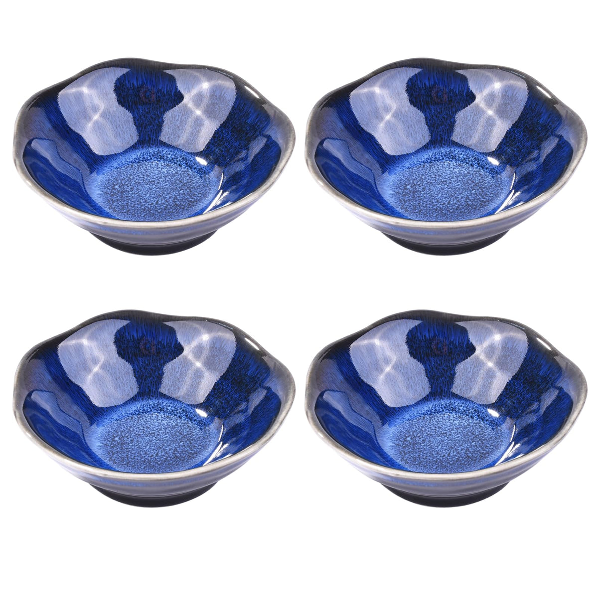 Japanese Ceramic Sauce Dish Set of 4, 3.5'' Rectangular Small Dipping Bowls
