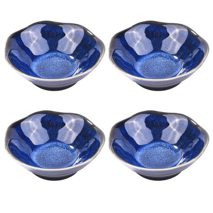 Japanese Ceramic Sauce Dish Set of 4, 3.5'' Rectangular Small Dipping Bowls