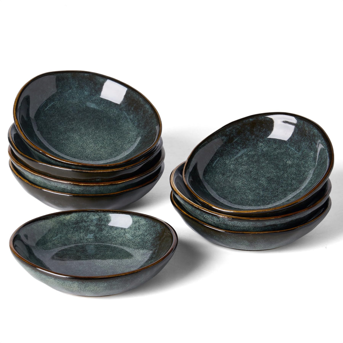 famiware Soy Sauce Dish, 2.1oz Dipping Bowl Set of 6, Cappuccino White