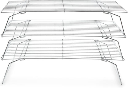 Fox Run Stackable Cooling Rack Set, Chrome, 3-Piece, Metallic, 2.25 x 14 x 10 inches