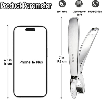 2 Pack Hot Plate Gripper Tongs - 304 Stainless Steel Anti-Scald - Multi-Purpose Bowl Holder Clip for Air Fryer, Instant Pot, Pizza Oven & Kitchen (Lifting & Pouring Accessories)