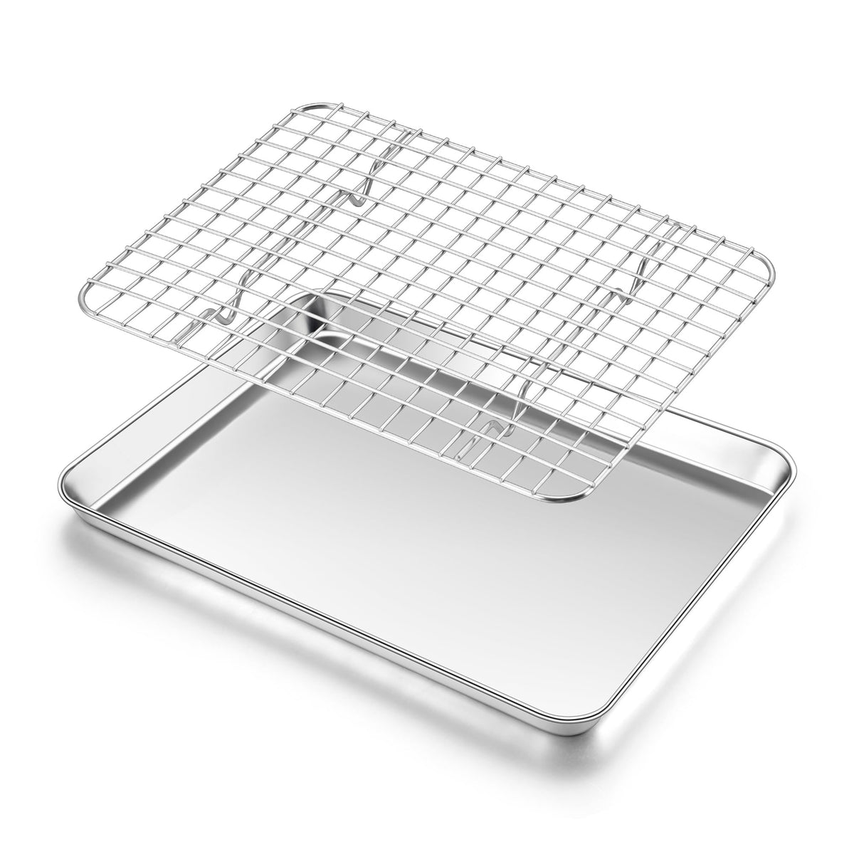 Homikit Baking Sheet with Wire Rack Set (1 Pan+1 Cooling Rack), 16" x 12"