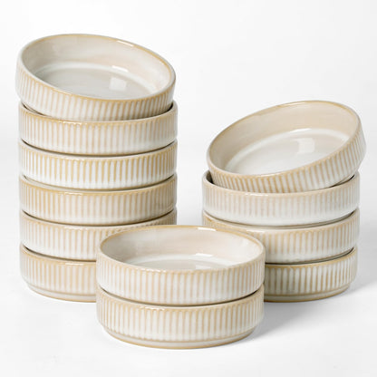 famiware Ceramic Soy Sauce Dish, 4oz Dipping Bowls Set of 6, Nebulas Blue