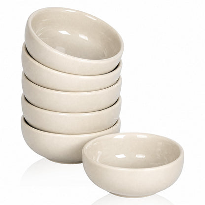 Ceramic Breakfast Bowls,2.7 oz Condiment Sauce Cups Containers,Side Dishes Small Trifle Bowls for Ice Cream,Baking Cute Bowls Set of 6(Blue)