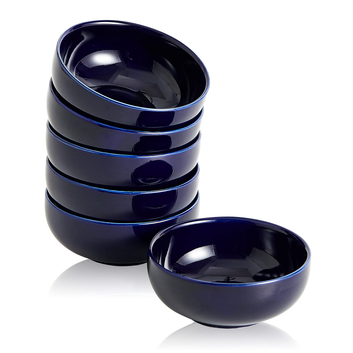Ceramic Breakfast Bowls,2.7 oz Condiment Sauce Cups Containers,Side Dishes Small Trifle Bowls for Ice Cream,Baking Cute Bowls Set of 6(Blue)