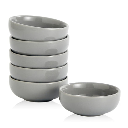 Ceramic Breakfast Bowls,2.7 oz Condiment Sauce Cups Containers,Side Dishes Small Trifle Bowls for Ice Cream,Baking Cute Bowls Set of 6(Blue)