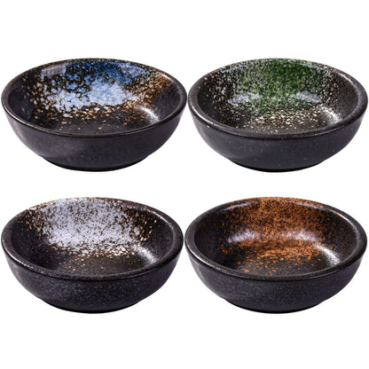 Ceramic Dipping Sauce Dish Set of 4, 3.35'' Rectangular Small Sushi Bowls