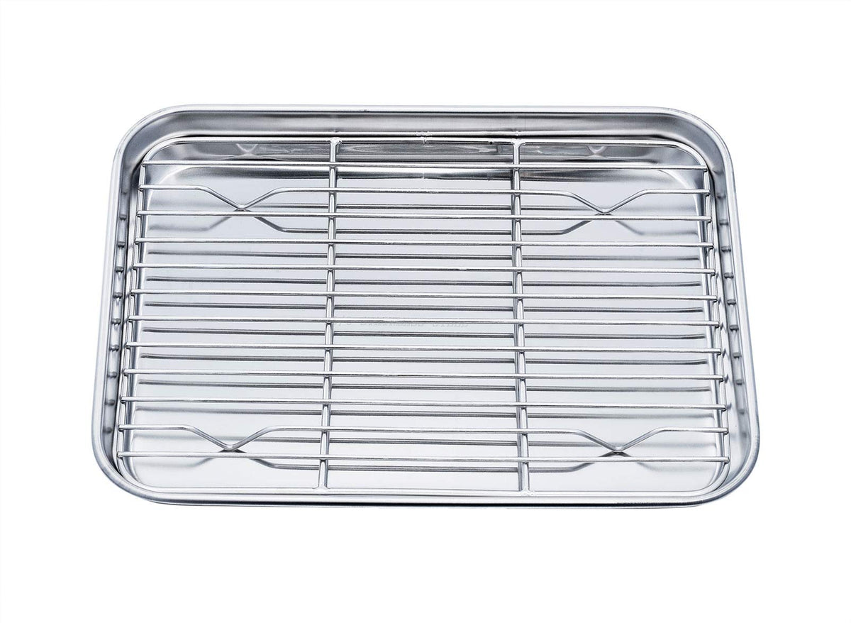 TeamFar Baking Sheet with Cooling Rack Set, 16 x 12 x 1 inch