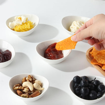 UIBFCWN Ceramic Dipping Bowls, 1.7 Oz Ceramic Soy Sauce Dishes, Porcelain Dipping Sauce Cup Pinch Bowls, Mini Bowl for Side Dishes ketchup Condiment Server Charcuterie BBQ and Party, 20 Pack