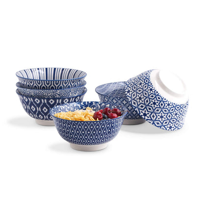 Selamica Ceramic 4 oz Dipping Bowls for Side Dishes, Set of 6, Vintage Blue