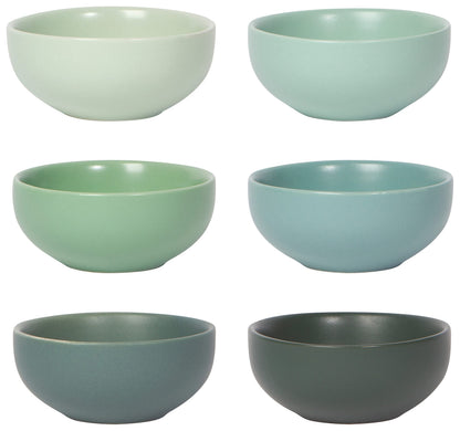 Now Designs White Ceramic Pinch Bowl Set, Soy Sauce Dish, Set of 6, 2 oz