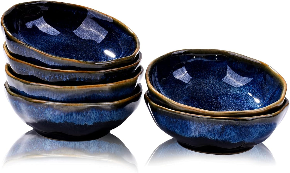 Ceramic Dipping Bowl Set of 6, 3.7" Porcelain Small Soy Sauce Dishes