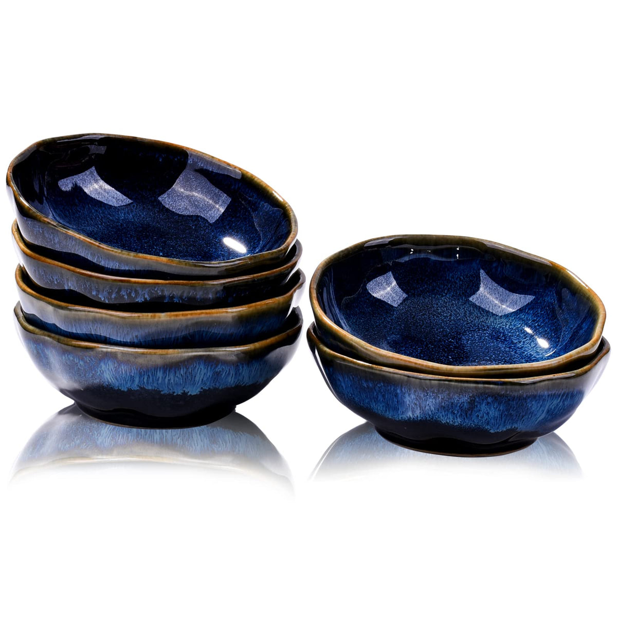 Ceramic Dipping Bowl Set of 6, 3.7" Porcelain Small Soy Sauce Dishes