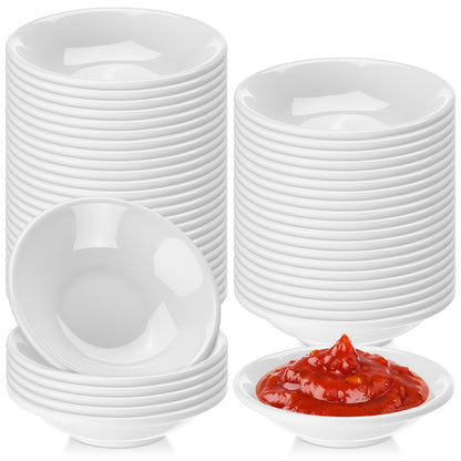 Mimorou 50 Pcs Soy Sauce Dish 1.2 oz Dipping Bowls Bulk, Ceramic