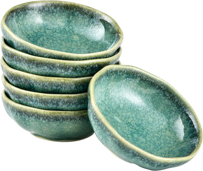 Dipping Bowls Set of 6, 3 oz Ceramic Soy Sauce & Condiment Dishes