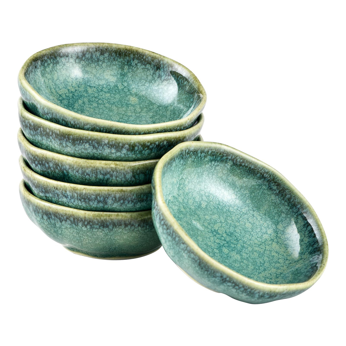 Dipping Bowls Set of 6, 3 oz Ceramic Soy Sauce & Condiment Dishes