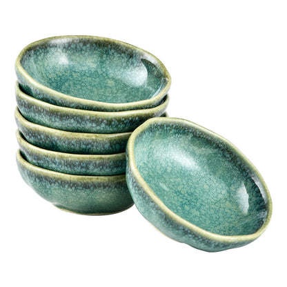 Dipping Bowls Set of 6, 3 oz Ceramic Soy Sauce & Condiment Dishes