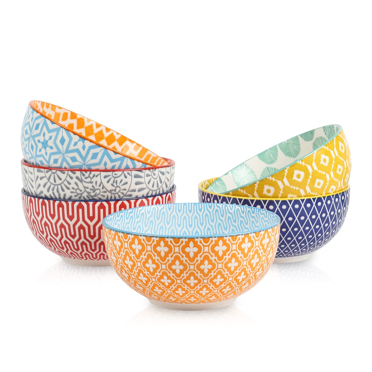 Selamica Ceramic 4 OZ Dipping Bowls Set of 6, Assorted Colors