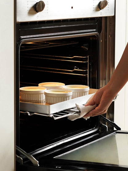 LE TAUCI Ramekins 4 OZ Oven Safe, Set of 6, White