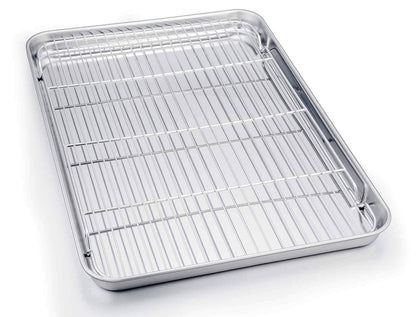 TeamFar Baking Sheet with Cooling Rack Set, 16 x 12 x 1 inch