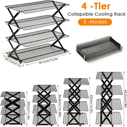 OTYMIOW 4 Tier Collapsible Cooling Rack for Cooking and Baking