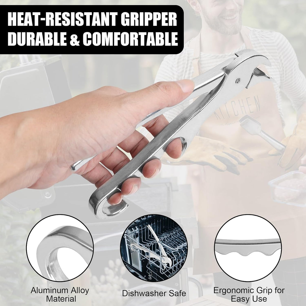 Pan Gripper - Aluminum Alloy Tongs for Hot Dishes,Oven - Hot Plate Gripper