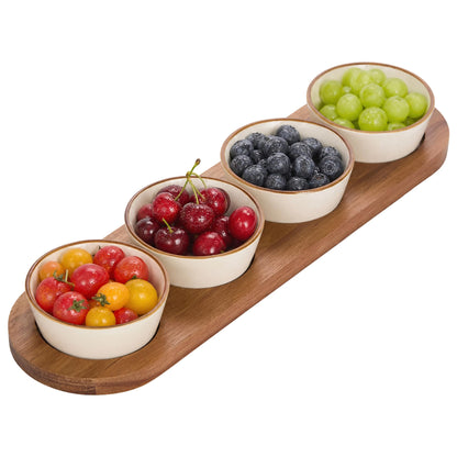 6oz White Ceramic Chips and Dip Serving Platter For Olive Cracker Tray,Small 4Inch Bowls Cranberry Sauce Relish Dish for Appetizer,Side Dishes,Cheese ball,Dipping,Dessert,Salsa,Tapas