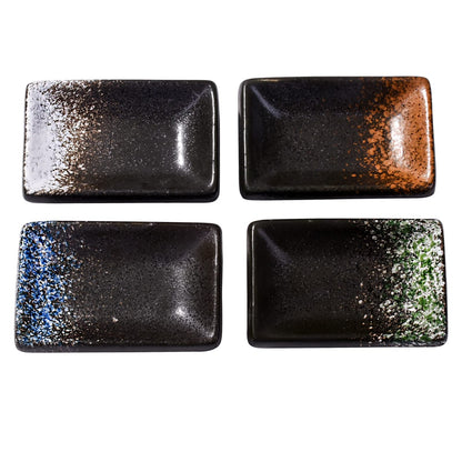 Ceramic Dipping Sauce Dish Set of 4, 3.35'' Rectangular Small Sushi Bowls