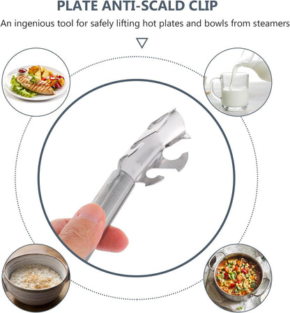 Stainless Steel Plate Clip Lifter Dish Gripper Anti Scald 6pcs