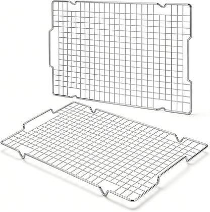 HULISEN 304 Stainless Steel Cooling Rack with Handles, 2-Pack, 16 x 10 Inch