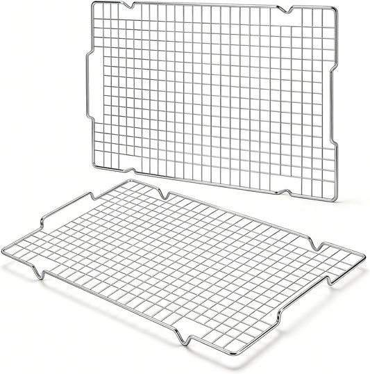 HULISEN 304 Stainless Steel Cooling Rack with Handles, 2-Pack, 16 x 10 Inch