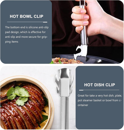 6pcs Dish Clamp Lifter, Anti-scald Plate Clip Gripper Stainless Steel