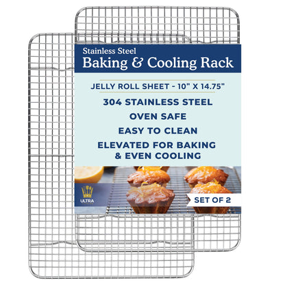 Ultra Cuisine 100% Stainless Steel Cooling and Baking Rack - 8.5 x 12-inch