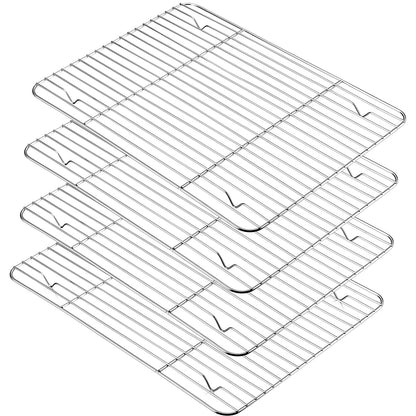 P&P CHEF 4 Pcs Baking Wire Rack for Cooling, 8.6 + 9.7+ 11.6 + 15.3 Inch
