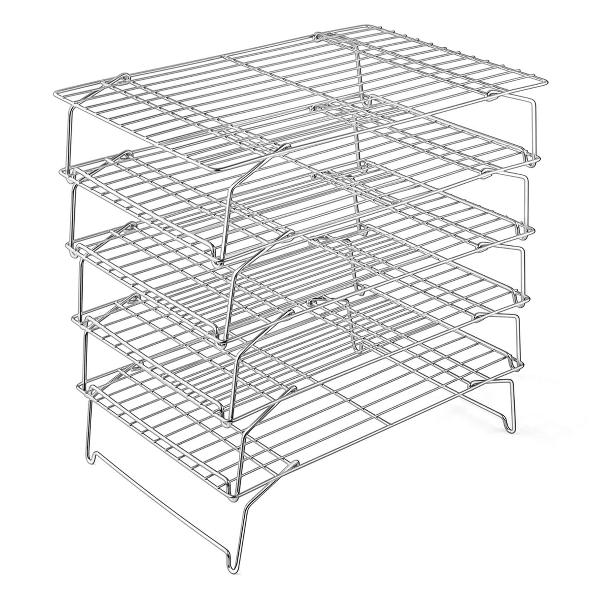 P&P CHEF 5-Tier Stainless Steel Cooling Rack, 15" x 10", Silver