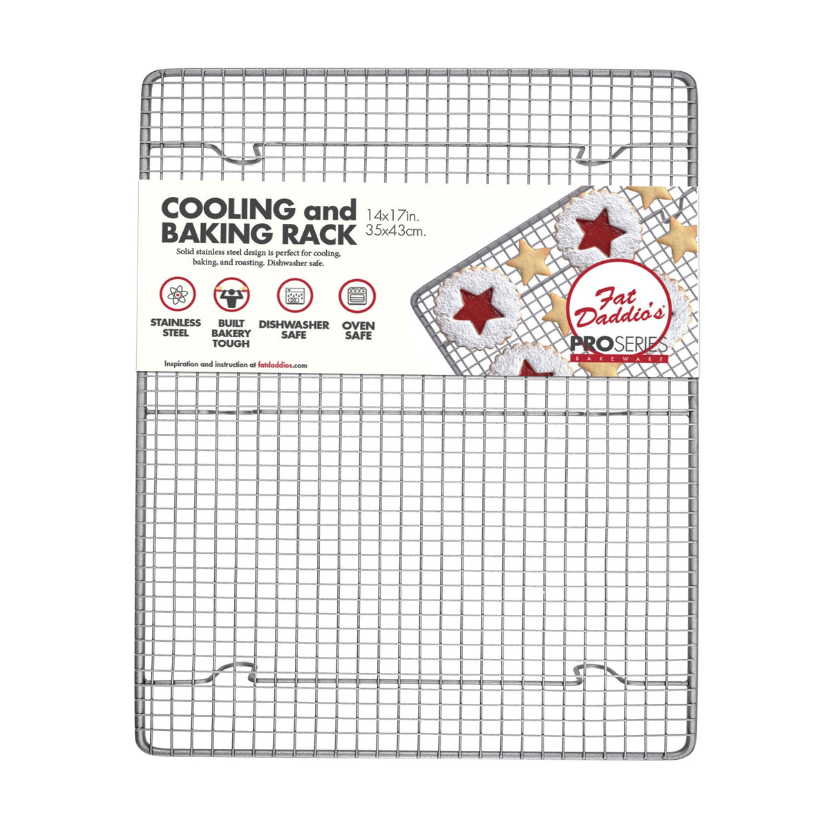 Fat Daddio's CR-HALF Stainless Steel Cooling & Baking Rack, 12 x 17 Inch