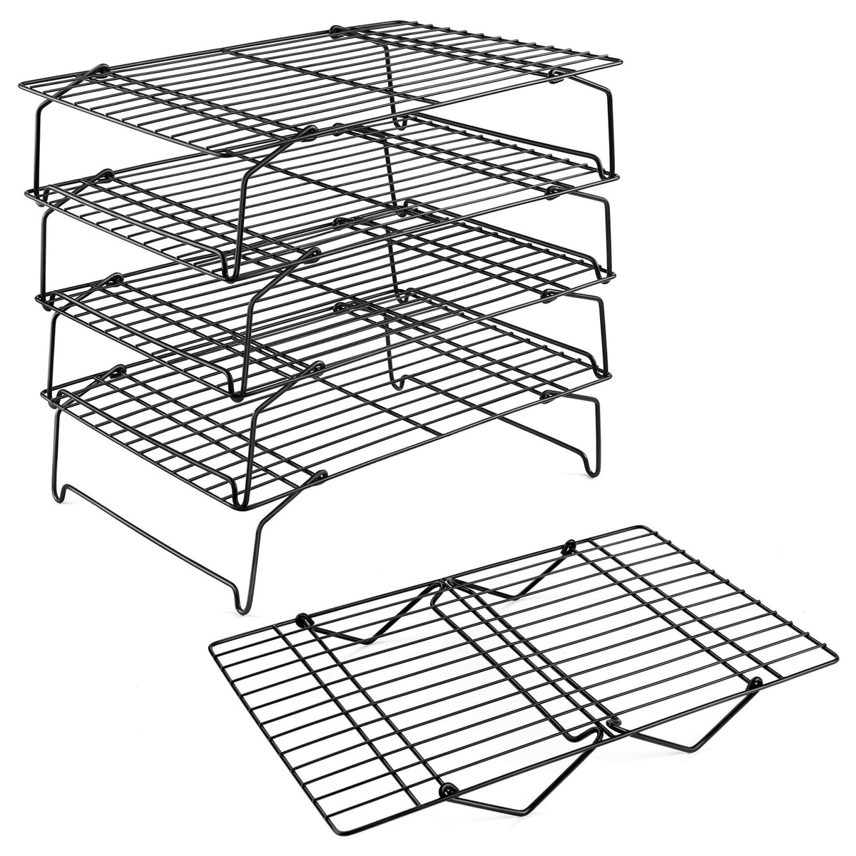 P&P CHEF 5-Tier Stainless Steel Cooling Rack, 15" x 10", Silver