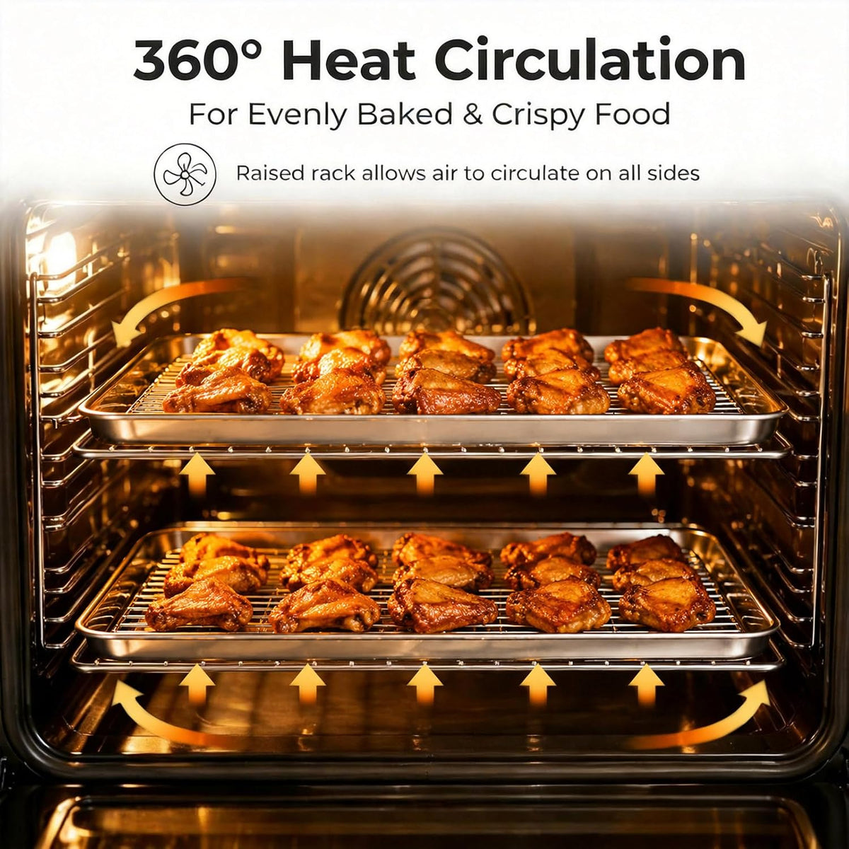 Onader 2 Pack 16x12 Inch Stainless Steel Baking Sheet and Wire Cooling Rack