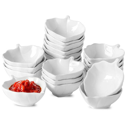 UIBFCWN Ceramic Dipping Bowls, 1.7 Oz Ceramic Soy Sauce Dishes, Porcelain Dipping Sauce Cup Pinch Bowls, Mini Bowl for Side Dishes ketchup Condiment Server Charcuterie BBQ and Party, 20 Pack