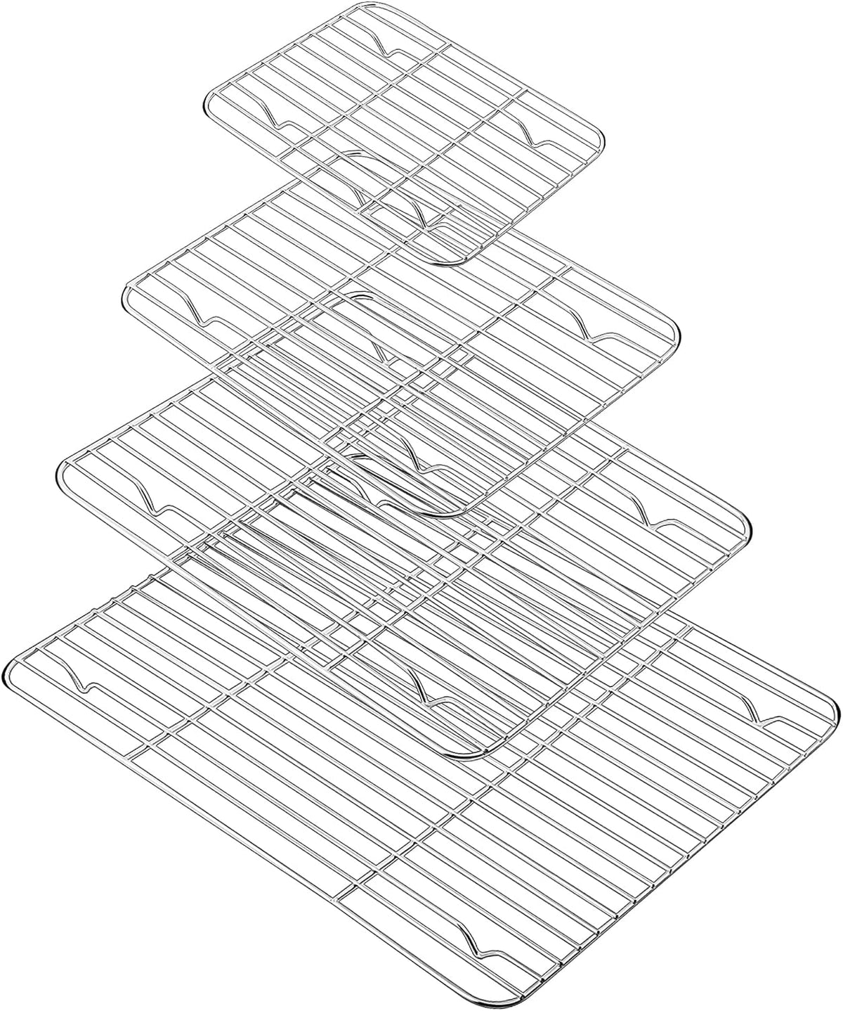4Pcs Cooling Rack, Stainless Steel Baking Racks, 4 Various Sizes
