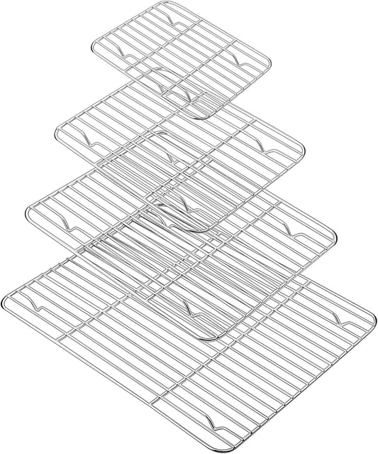 4Pcs Cooling Rack, Stainless Steel Baking Racks, 4 Various Sizes