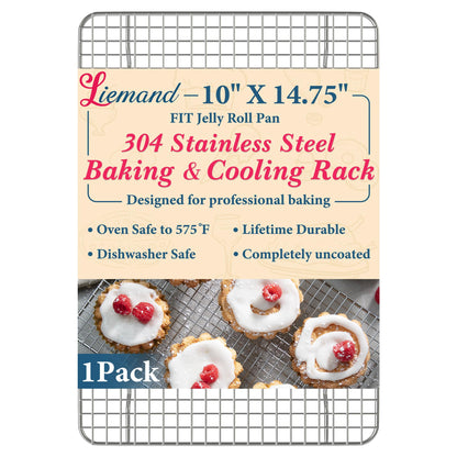 Cooling Racks 11.5 x16.5 in, Tight-Wire Stainless Steel Baking Rack 2-Pack