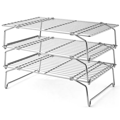 Homikit 2 Tiers Stainless Steel Cooling Rack Set, 10"x15" Baking Racks
