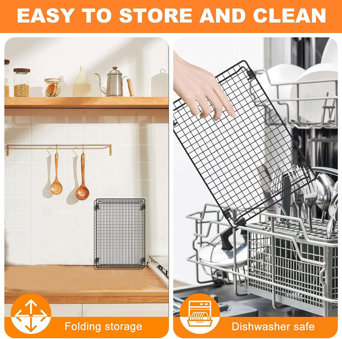 2-Pack Stackable Cooling Racks for Cooking and Baking, 13.4" x 9.4"