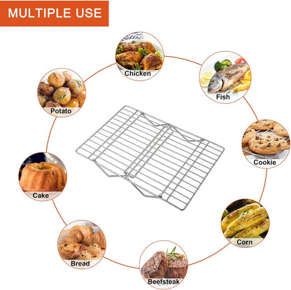 P&P CHEF 5-Tier Stainless Steel Cooling Rack, 15" x 10", Silver