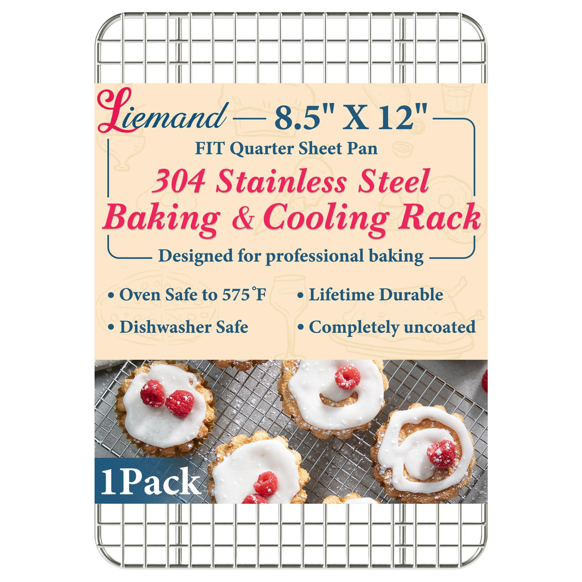 Cooling Racks 11.5 x16.5 in, Tight-Wire Stainless Steel Baking Rack 2-Pack