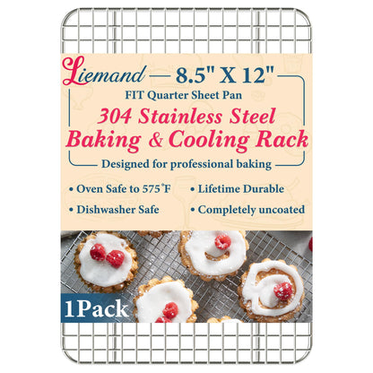 Cooling Racks 11.5 x16.5 in, Tight-Wire Stainless Steel Baking Rack 2-Pack